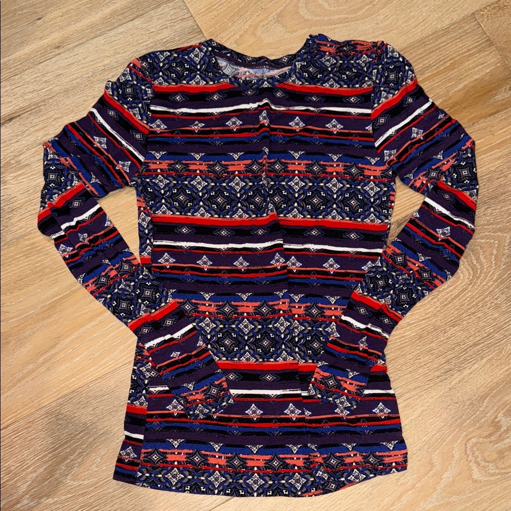 Cuddl Duds Multicolor Patterned Top
